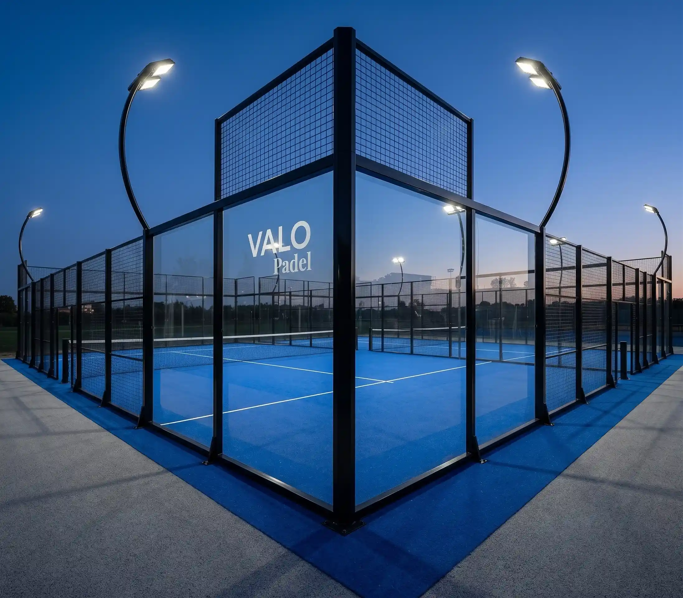 Valo Padel Heritage Classic padel court with professional LED lighting and Q235 steel
