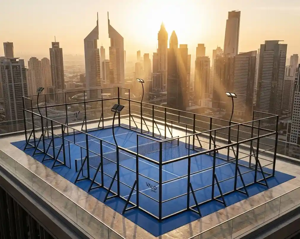 The Sovereign Freestanding self-supporting padel court system